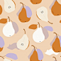 Spring seamless pattern with pear.