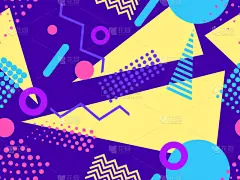 四方连续纹样,市场营销,三角形,矢量,绘画插图,几何形状,之字形,圆形,商品,80年代风格
