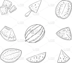西瓜,轮廓,切片食物,完整,直的,食品,维生素,成分,沙冰,甜点心