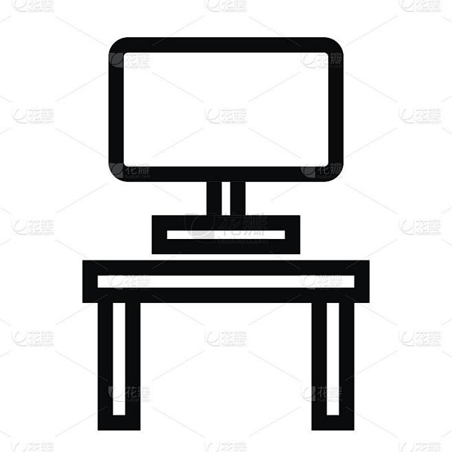 电脑，黑白矢量图标