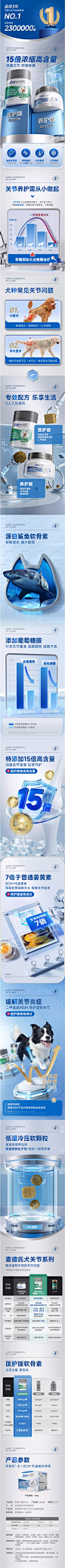 麦德氏鲨鱼软骨素狗狗关节宝姜黄泰迪金毛宠物狗狗关节补钙软骨素-tmall