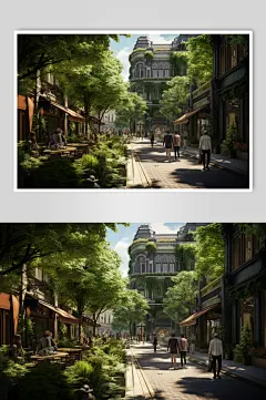 AI数字艺术林荫大道创意摄影图-众图网