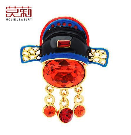 莫莉正品施华洛世奇元素 水晶戒指 中国风...