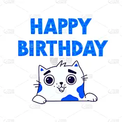 可爱的,贺卡,绘画插图,时尚,生日,猫,矢量,运气,平坦的,剪影