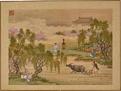 清初 皇太后八旬万寿图册 设色绢本 九开册【乾朝盛事–崇庆皇太后八旬万寿盛典 事母至孝的弘曆，登基后为生母崇庆皇太后举办的六旬、七旬、八旬大寿盛典，几尽奢华之极致，且随著时间愈发盛大。乾隆十六年，逢崇庆六旬寿典，据载「中外臣僚纷集京师，举行大庆。自西华门至西直门外之高粱桥，十馀里中，各有分地，张灯结綵，结撰楼阁」，乾隆皇下令于北京修建西华门至圆明园河道，并修整沿路寺庙。七旬寿典时，除重修寺庙外，更「大小臣工无不思各尽愚诚，恭襄圣典」。而至八旬盛典，已是「普天同庆，率土 ( (5)