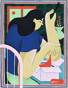 用幽默和弯曲的肢体来讲述个人故事

美国插画家 Janice Chang 擅长用构图来讲述一个故事。Janice 从她周围的人 —— 朋友、家人和“我在他们的车里看到的随意跳舞的陌生人”那里获得灵感，她用插画“揭示了对其他人来说可能是陌生的东西，并让他们对不同类型的人产生共鸣。” ​​​​