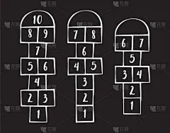 街道,跳房子游戏,儿女,游戏,分离着色,愉悦,矢量,童年,休闲,设计