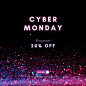 Black And Purple Simple Cyber Monday Instagram Post