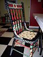 Salvaged roadside chair whimsically repainted