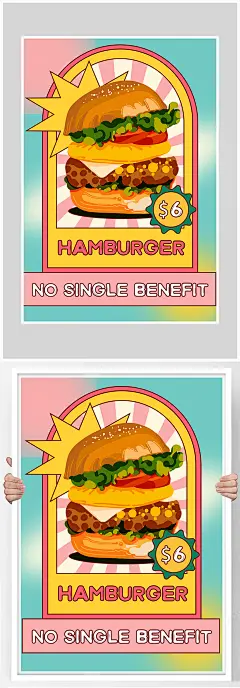 创意渐变美食汉堡可乐活动海报
