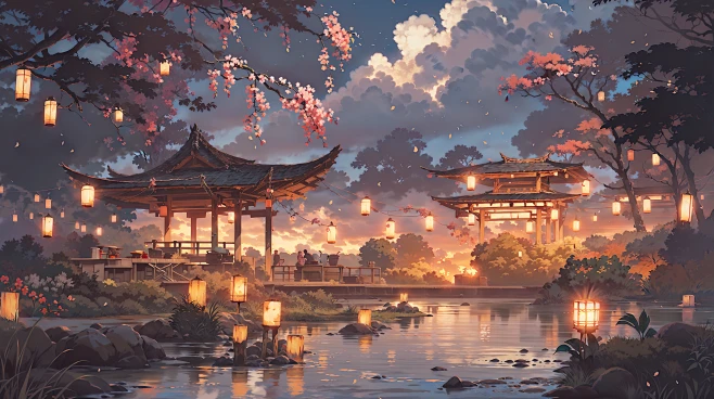 AI唯美古风场景概念设计素材 背景绘画临摹 影视游戏美术设定资源-淘宝网图片_ai绘画-场景图片素材-花瓣网