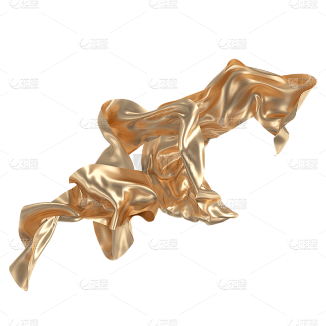 C4D-3D立体黑金元素-丝带2
