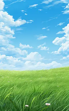 简约植物背景蓝天白云背景壁纸
