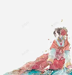 美女高清素材 古代 手绘 水彩 美女 免抠png 设计图片 免费下载