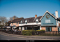 Staines-upon-Thames, Spelthorne  | UK -  2021.04.24: The Kingfisher pub restaurant open on warm Spring day in Chertsey Stock Photo