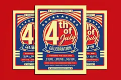 美国七月四日独立日主题传单PSD海报模板素材下载4th Of July