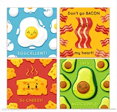 可爱表情食物卡