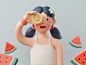 3D summer character clay art character design cgi cartoon character 3d art illustration blender3d 3d