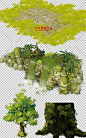 游戏美术资源 原画参考 手绘Q版场景元素植物山石地表修图元件PNG-淘宝网
