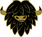 Leafy Yak Face! Black and gold pin. on Behance