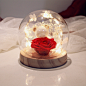 永生花DIY材料包立体玫瑰熊水晶球玻璃灯情人节婚礼礼物-淘宝网