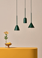 Figura green pendant lights by Schneid Studio