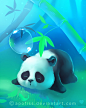 cosy under bamboo by Apofiss on deviantART #水彩#