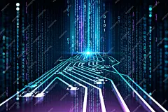 Ai artificial intelligence hologram concept Machine learning and robotics 3d rendering