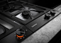 The black control panel and gently illuminated knobs of the Vario cooktops 200 series complement the controls of the corresponding ovens 200 series. In the finite space of the kitchen the Vario cooktops 200 series represents a sophisticated expression of 