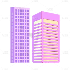 卡通感金融高楼元素