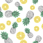Pineapple seamless pattern on a white background design for textiles banners posters continuing line drawing