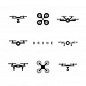 Drone logo design, drone icon set
