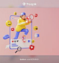 This contains an image of: Premium Photo | 3d renderin of young man with megaphone social media marketing