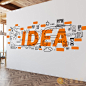 idea网络科技齿轮创意灵感概念激发大型办公室学校培训班装饰墙贴-淘宝网