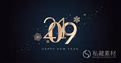 2019数字新年快乐元旦高端商务海报宣传DM贺卡banner设计素材2191-淘宝网
