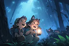 儿童春游户外开心插画