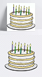 奶油生日蛋糕|奶油蛋糕,生日蛋糕,蜡烛,装饰元素,甜品,甜食,食物,装饰元素,设计元素