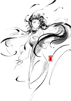 最野7night采集到水墨女