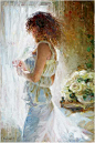 漂亮的油画····俄罗斯浪漫夫妻档Michael And Inessa Garmash油画人物 (654×979)