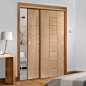 Thruslide Messina Oak - 2 Sliding Doors and Frame Kit  - Lifestyle Image.    #oakdoors #slidingdoors