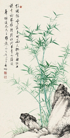 "明· 唐寅《竹》---(图:郑板桥)