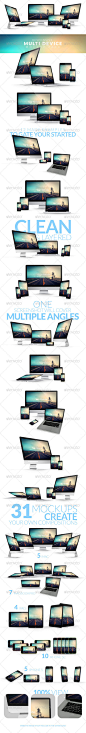 Responsive Multi Device Mockup Pack广告设计展示模型素材模板-淘宝网