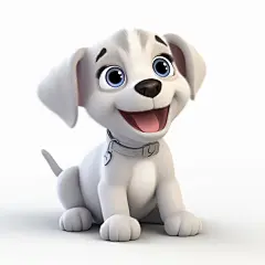 可爱小狗素材图AI图元素图3d小狗