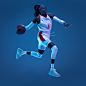 action basketball Bernice Mosby color jump NBA neon sport woman women