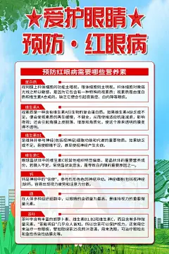 大气爱护眼睛预防红眼病宣传海报3