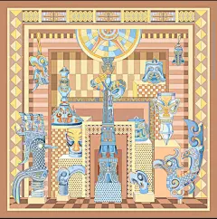 三星堆文化丝巾设计