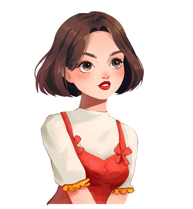 喜欢短发女生_尤铃奇木__插画师作品_涂...