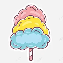 手绘卡通彩色棒棒糖棉花糖高清素材 免抠 设计图片 免费下载 页面网页 平面电商 创意素材 png素材