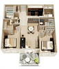 2 Bedroom Apartment/House Plans : Two bedroom apartments are ideal for couples and small families alike. As one of the most common types of homes or apartments available, two bedroom spaces give