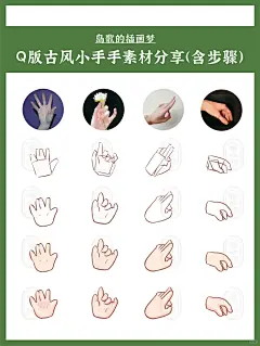 q版古风可爱小手手素材分享_手势画法_5_岛歌的插画梦_来自小红书网页版